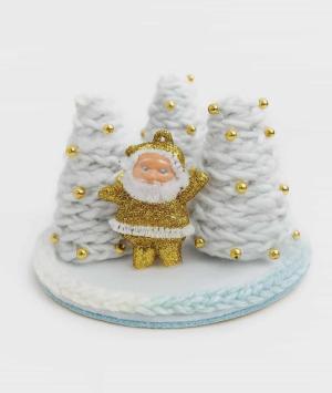 Brăduți aurii cu Moș Crăciun