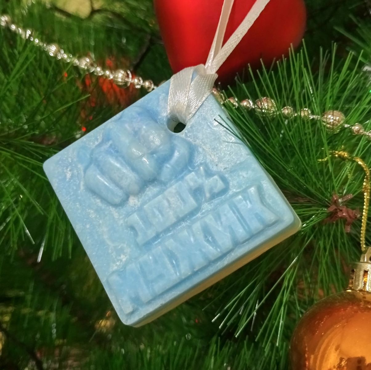 Plăcuțe parfumate auto din ceară de palmier – Lavandă „100% МУЖИК”